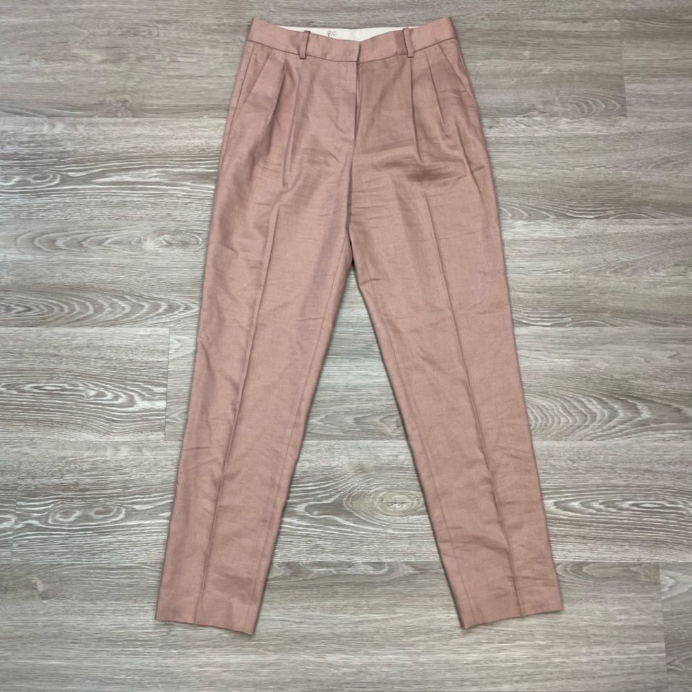19. Massimo Dutti Dust Pink Linen Cropped Trousers